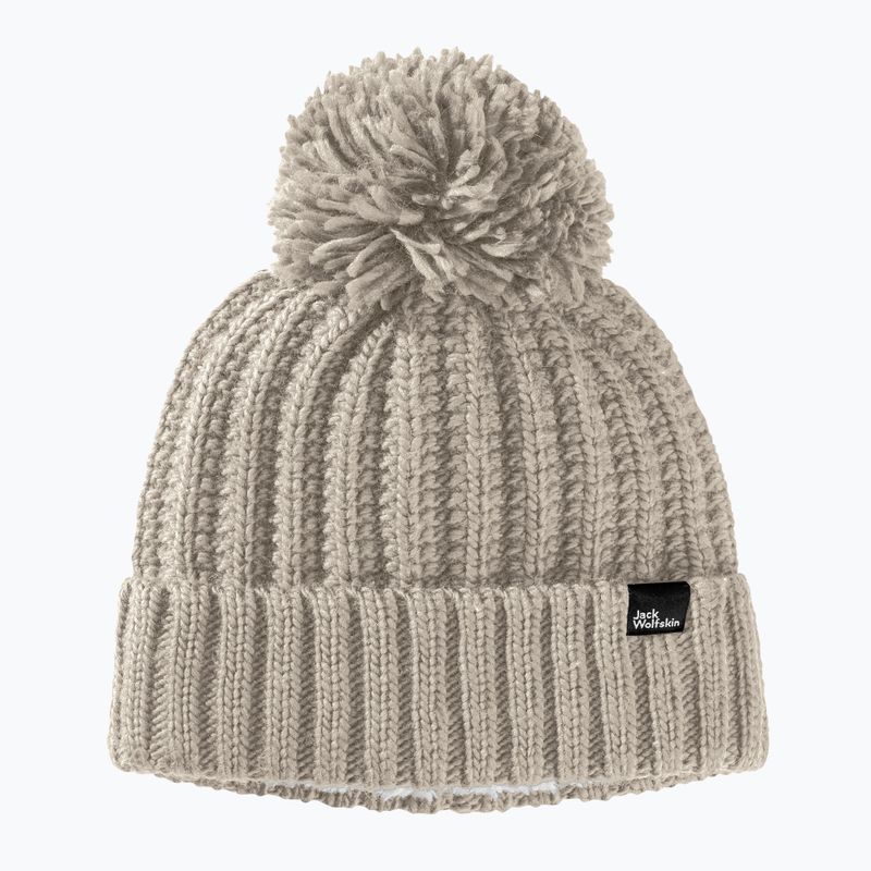 Дамска зимна шапка Jack Wolfskin Highloft Knit dusty grey