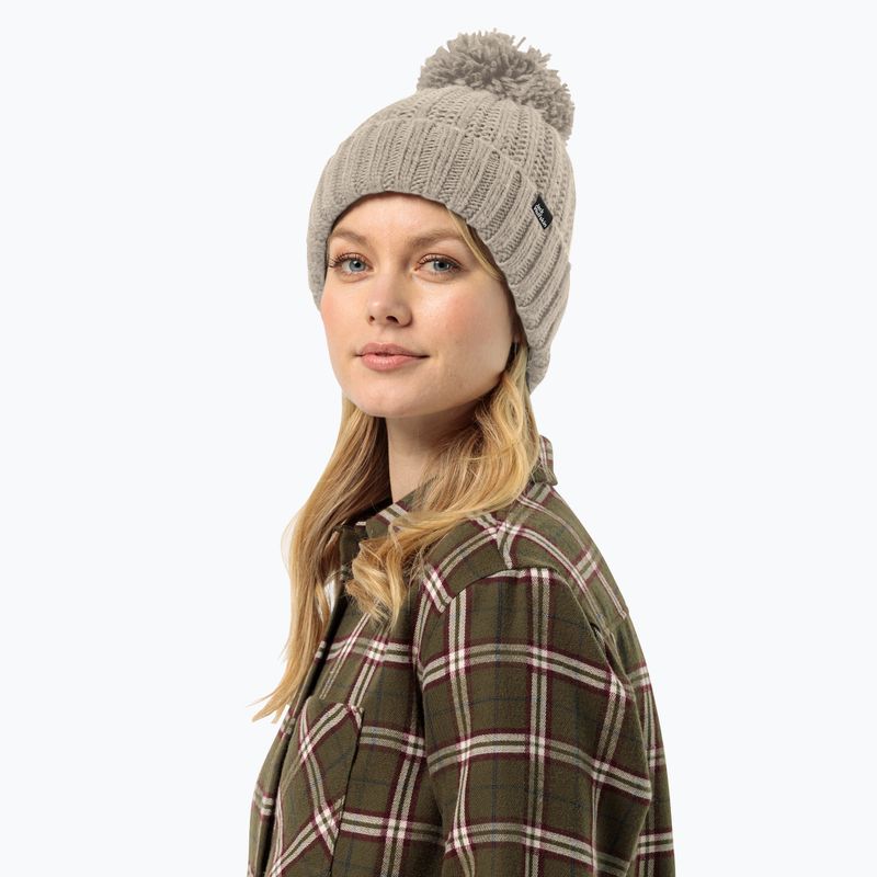 Дамска зимна шапка Jack Wolfskin Highloft Knit dusty grey 2